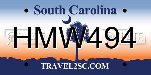 HMW494 South Carolina License Plate