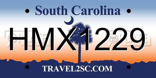 HMX1229 South Carolina License Plate