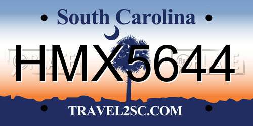 HMX5644 South Carolina License Plate