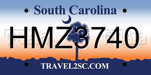 HMZ3740 South Carolina License Plate