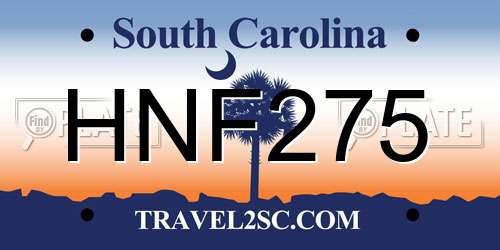 HNF275 South Carolina License Plate
