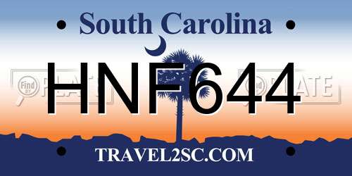 HNF644 South Carolina License Plate