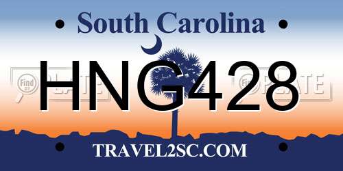 HNG428 South Carolina License Plate