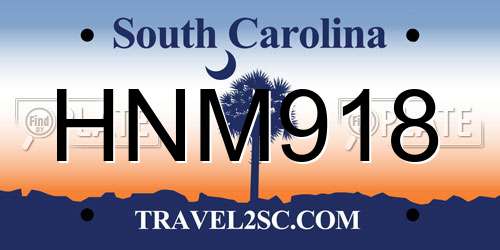 HNM918 South Carolina License Plate