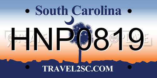 HNP0819 South Carolina License Plate