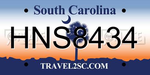 HNS8434 South Carolina License Plate