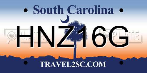 HNZ16G South Carolina License Plate