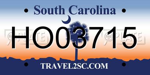 HO03715 South Carolina License Plate