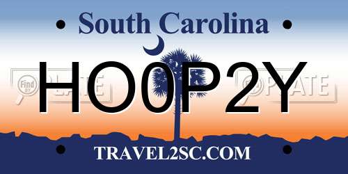 HO0P2Y South Carolina License Plate