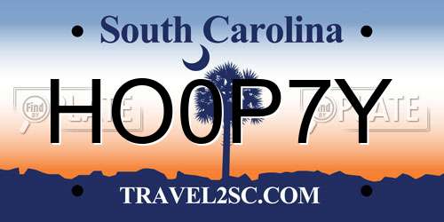HO0P7Y South Carolina License Plate