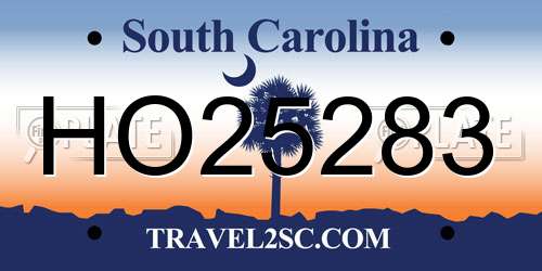 HO25283 South Carolina License Plate