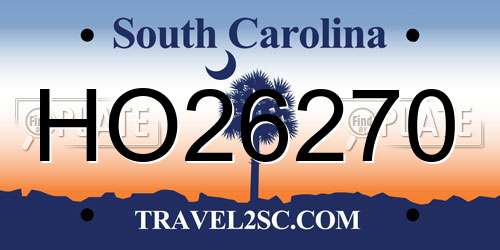 HO26270 South Carolina License Plate