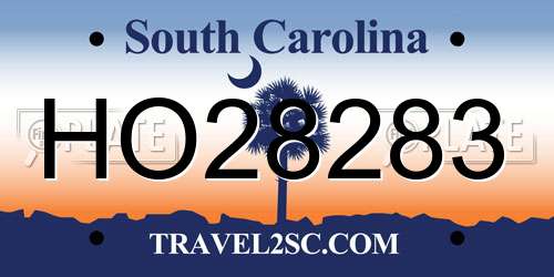 HO28283 South Carolina License Plate