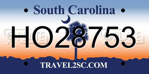 HO28753 South Carolina License Plate