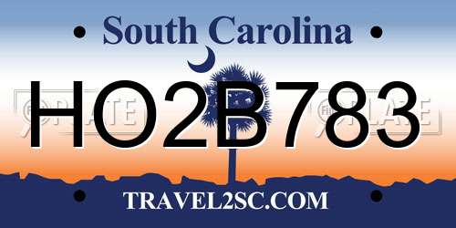 HO2B783 South Carolina License Plate