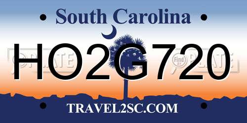 HO2G720 South Carolina License Plate