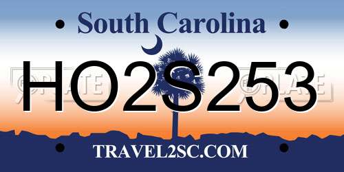 HO2S253 South Carolina License Plate