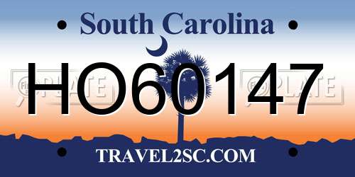 HO60147 South Carolina License Plate