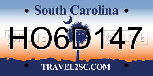 HO6D147 South Carolina License Plate