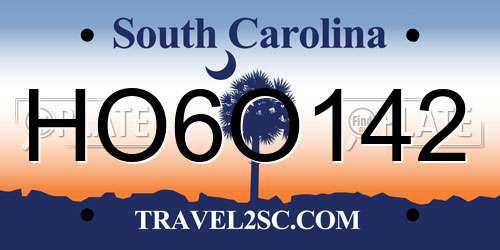 HO6O142 South Carolina License Plate