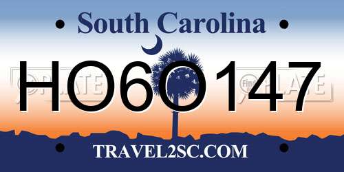 HO6O147 South Carolina License Plate