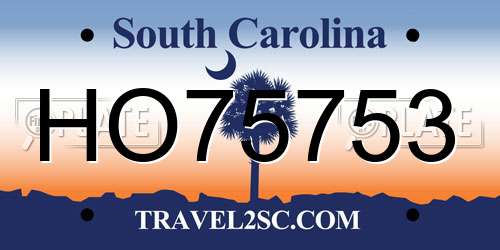 HO75753 South Carolina License Plate