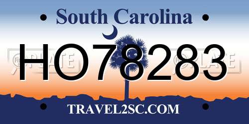 HO78283 South Carolina License Plate