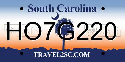 HO7G220 South Carolina License Plate
