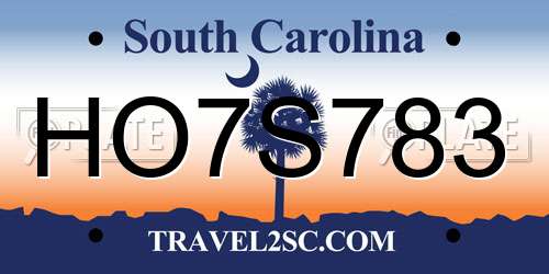 HO7S783 South Carolina License Plate