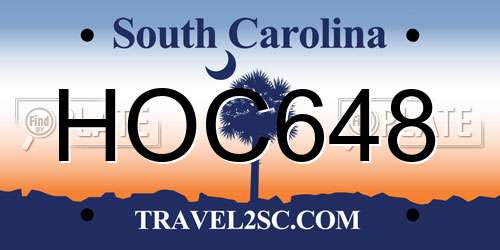 HOC648 South Carolina License Plate