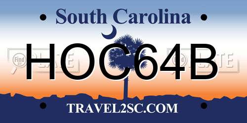 HOC64B South Carolina License Plate