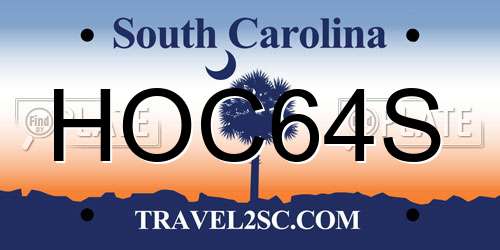 HOC64S South Carolina License Plate