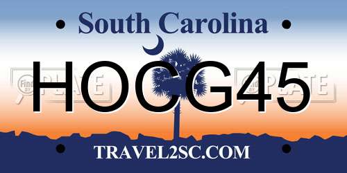HOCG45 South Carolina License Plate