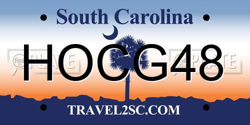 HOCG48 South Carolina License Plate