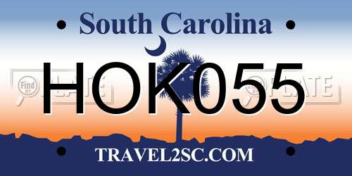 HOK055 South Carolina License Plate