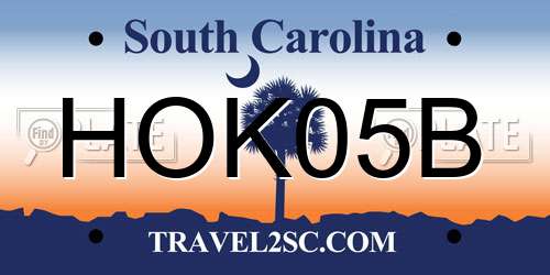 HOK05B South Carolina License Plate
