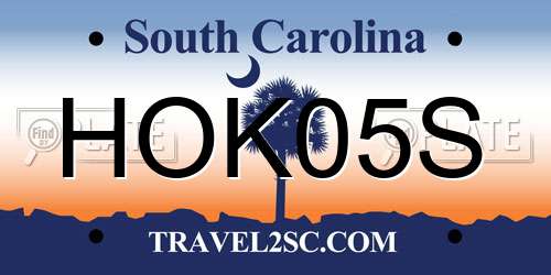 HOK05S South Carolina License Plate