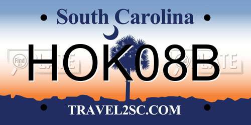 HOK08B South Carolina License Plate