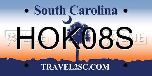 HOK08S South Carolina License Plate