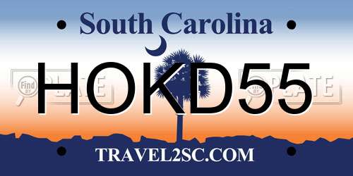 HOKD55 South Carolina License Plate