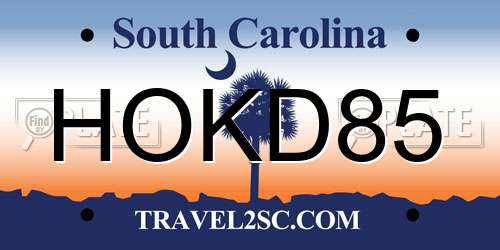 HOKD85 South Carolina License Plate