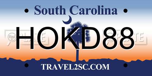 HOKD88 South Carolina License Plate