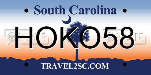 HOKO58 South Carolina License Plate