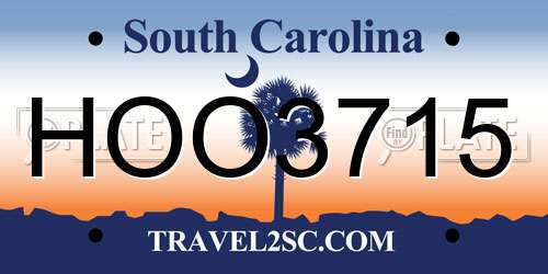 HOO3715 South Carolina License Plate