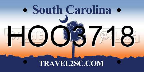 HOO3718 South Carolina License Plate