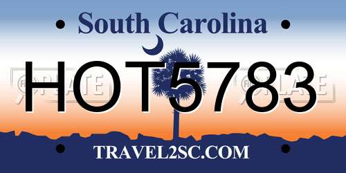 HOT5783 South Carolina License Plate