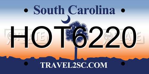 HOT6220 South Carolina License Plate