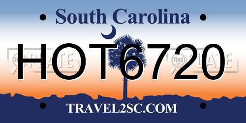 HOT6720 South Carolina License Plate