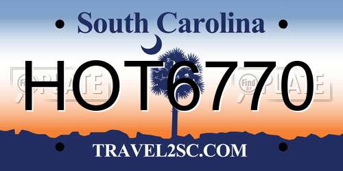 HOT6770 South Carolina License Plate