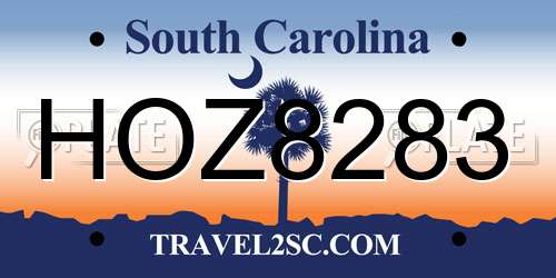 HOZ8283 South Carolina License Plate